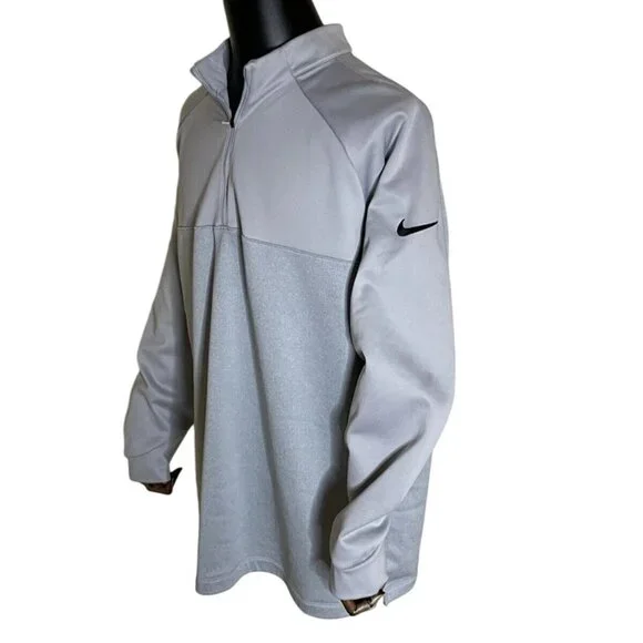 Mens Nike Golf Therma Fit Half-Zip Pullover Shirt Large Gray Lightweight Warm - Picture 2 of 14